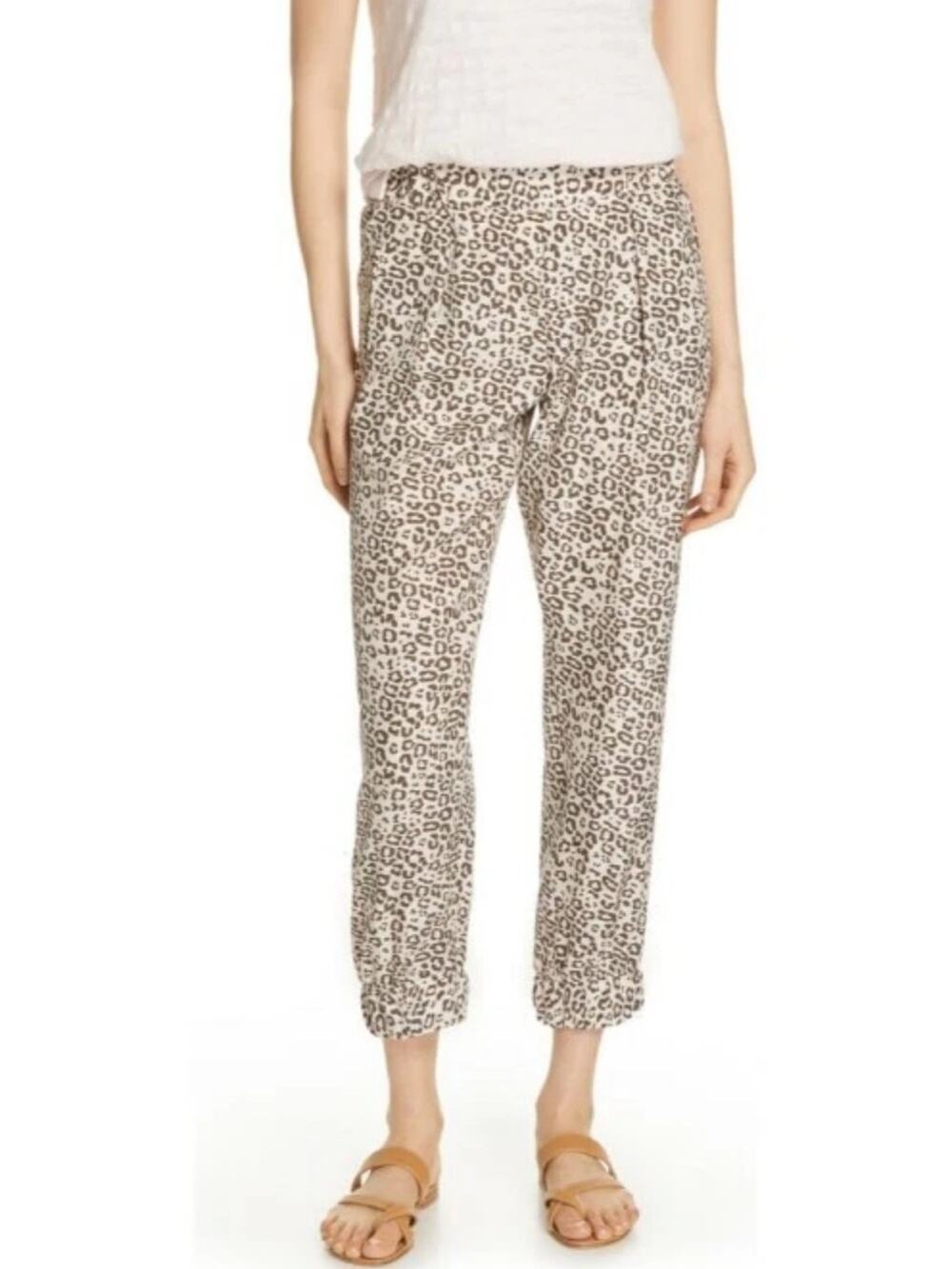 ATM Barney Silk Cheetah Leopard Print Pants Size Small NWT